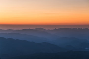 Red sky over mountains