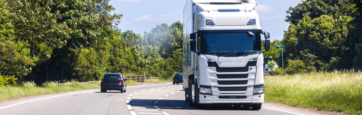 Lorry on road