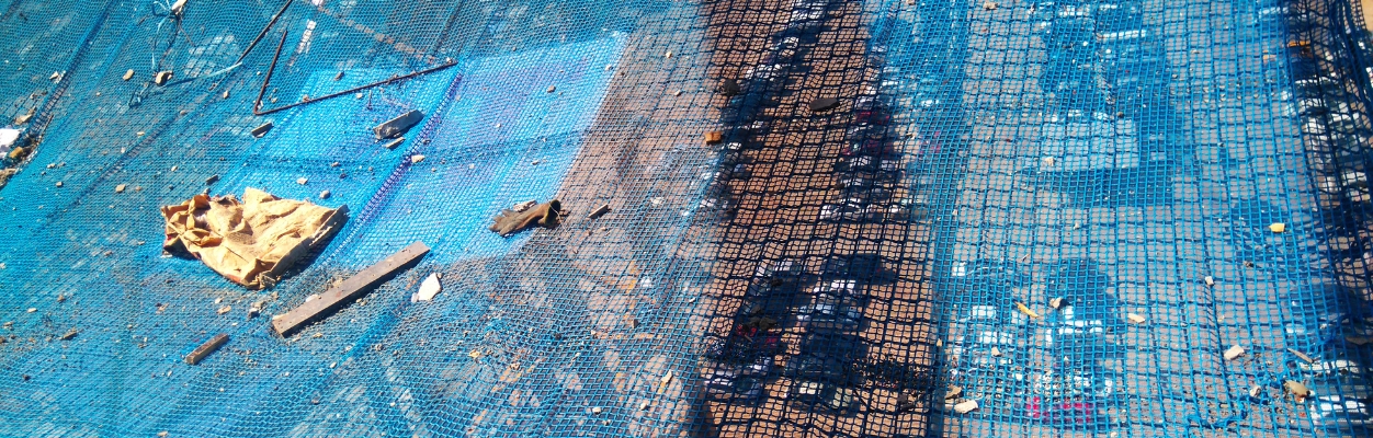 Net catching debris
