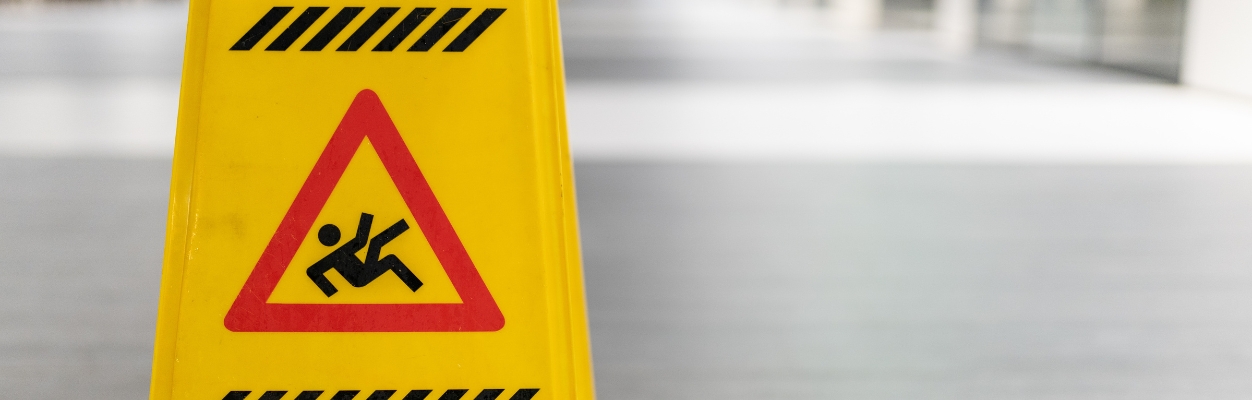 Sign warning of slippery surface