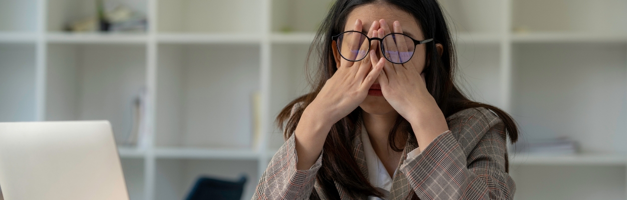 Person appearing stressed