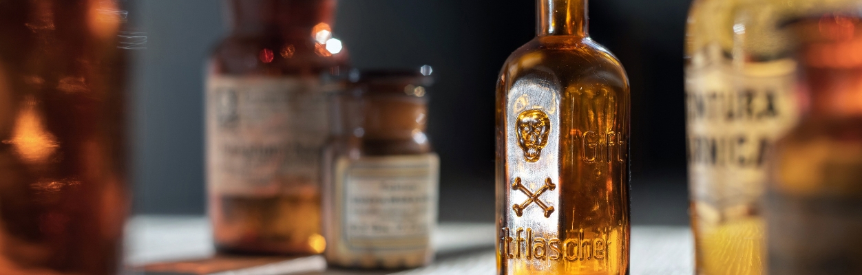 Various bottles of poison