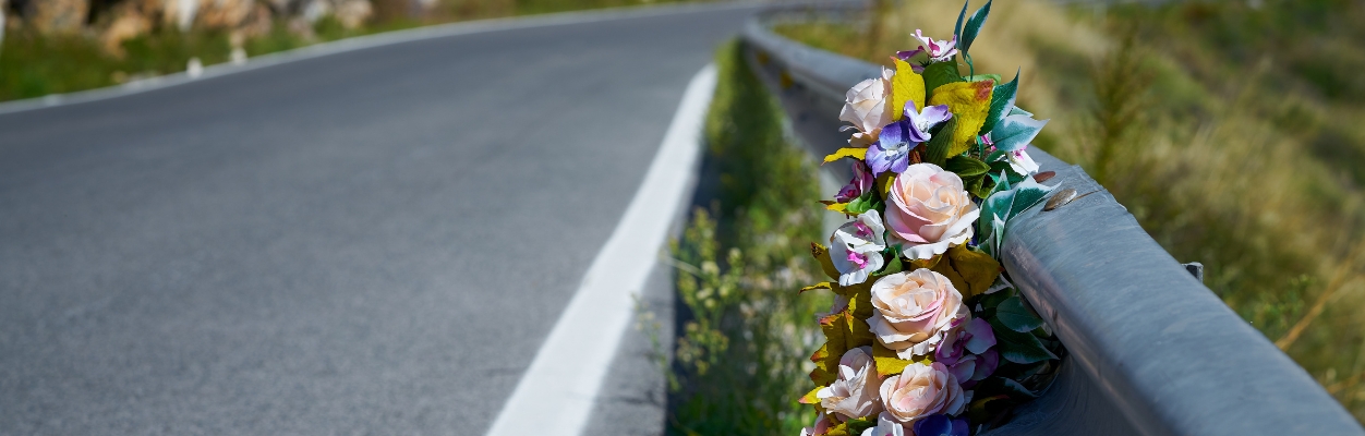 Flowers on roadside