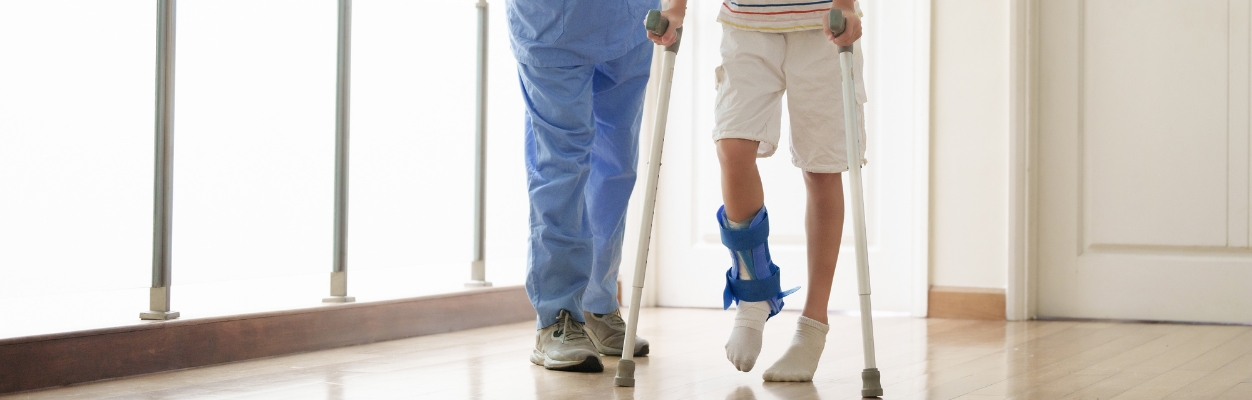 Person with injury to leg
