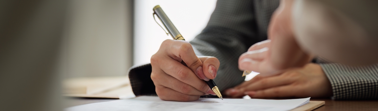 Signing a contract