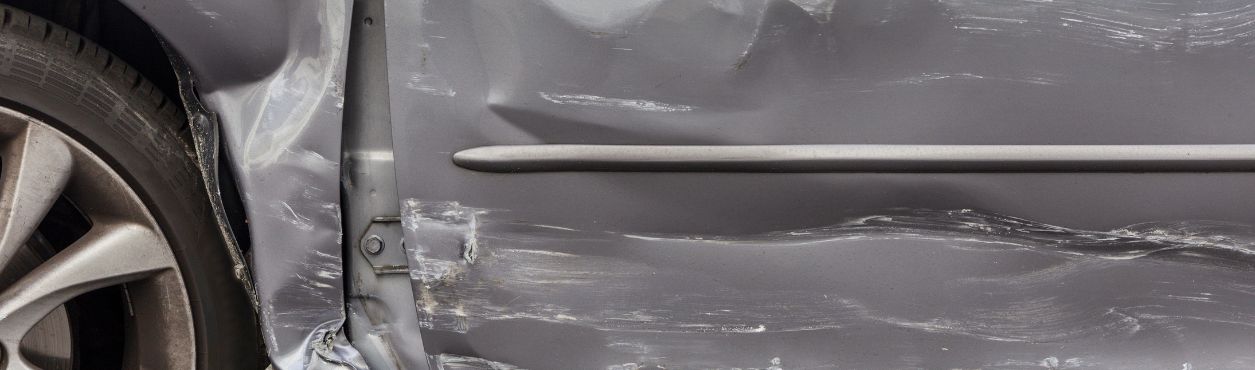 Vehicle with side panel damaged