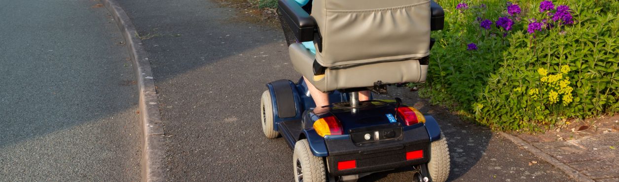 Person on mobility scooter